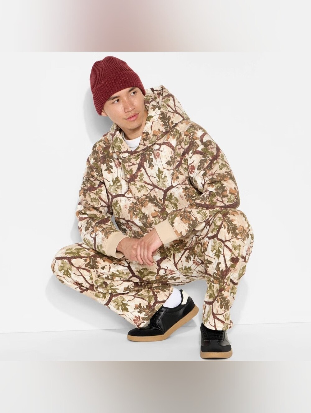 Men's Fleece Hoodie - Original Use' Green Camo M